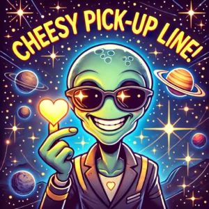 Illustration on cheesy alien pick up lines